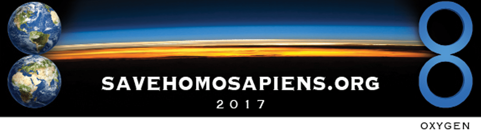 A banner with the words " homo sapien 2 0 1 7 ".