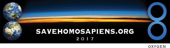 A black and white photo of the sky with text that reads " homo sapien 2 0 1 7 ".